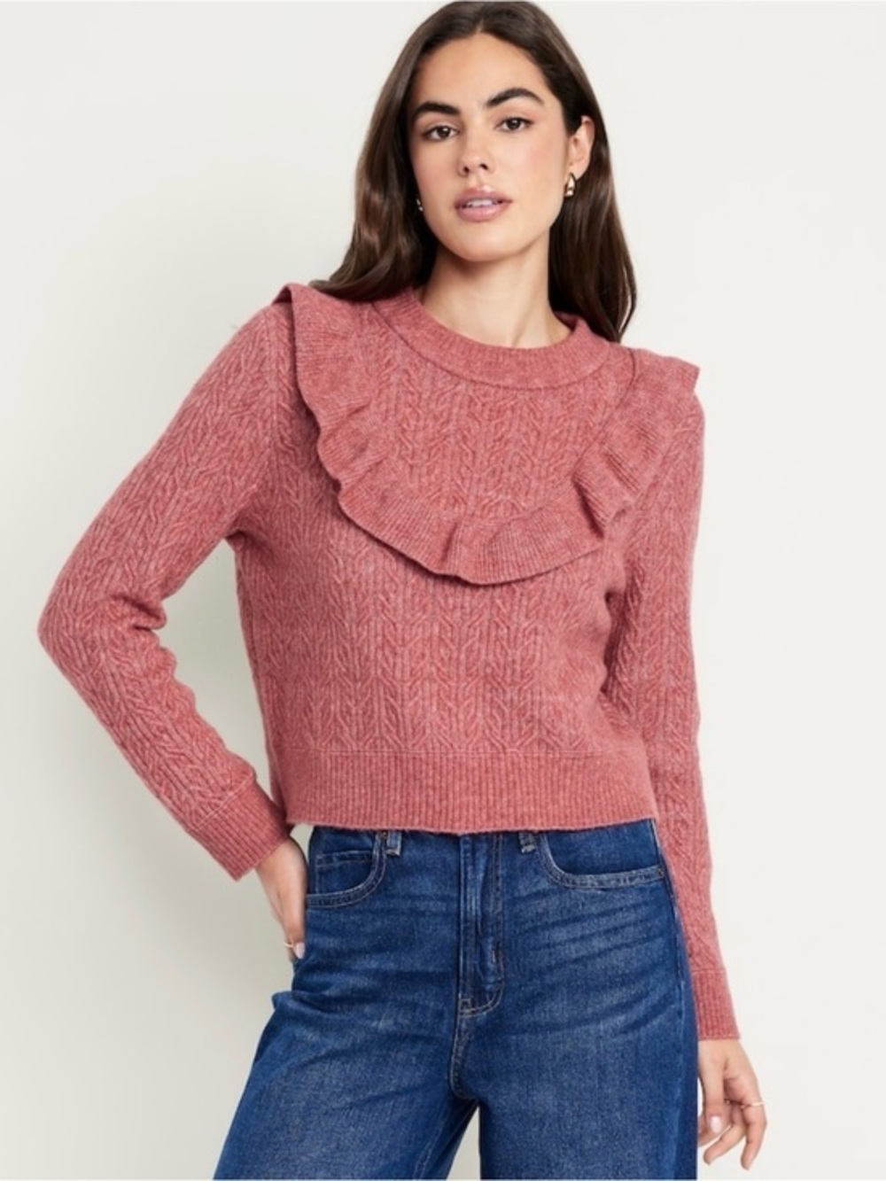 NEW…Wool Blend Ruffled Knit Sweater